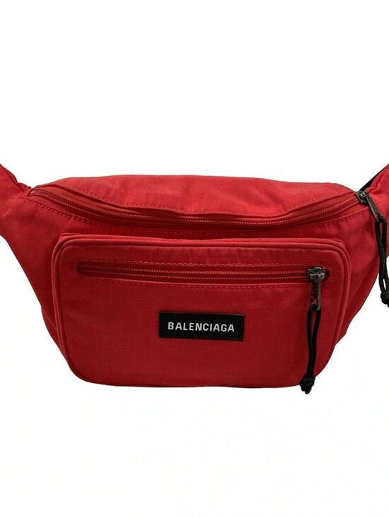 BALENCIAGA Explorer Beltpack 482389 Red Black Nylon Unisex Bum Bag main image 15